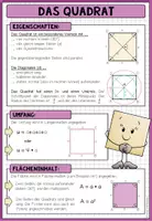 Vorschau - Poster - Quadrat – Poster & Merkblatt | Geometrie Vierecke - Seite 1
