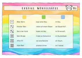 Vorschau - Arbeitsblätter - Lustige Würfelsätze - Leseübung zum Frohes Lernen - Seite 2