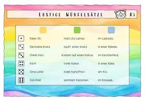 Vorschau - Arbeitsblätter - Lustige Würfelsätze - Leseübung zum Frohes Lernen - Seite 3