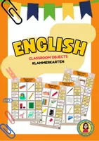Vorschau - Fördermaterial/Inklusion - Classroom Objects Klammerkarten | School Things Clip Cards | Vocabulary - Deckblatt