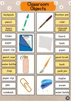 Vorschau - Fördermaterial/Inklusion - Classroom Objects Klammerkarten | School Things Clip Cards | Vocabulary - Seite 3