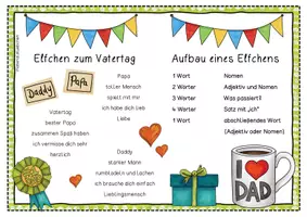 Vorschau - Arbeitsblätter - Elfchen zum Vatertag (z.B. als Vatertagsgeschenk) - Seite 1