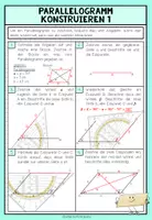Vorschau - Poster - Parallelogramm konstruieren – Poster & Merkblatt | Geometrie Vierecke - Seite 1