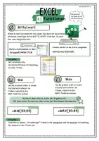 Vorschau - Arbeitsblätter - Excel: Funktionen Min, Max, Mittelwert | digitale Aufgabe | Merkblatt - Seite 1