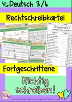 Vorschau - Aufgabenkarten - Richtig schreiben Kartei für Fortgeschrittene - Deckblatt