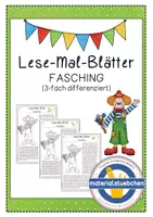 Vorschau - Arbeitsblätter - Lese-Mal-Blätter KARNEVAL - Deckblatt