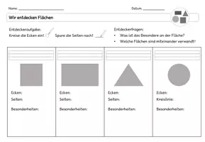 Vorschau - Arbeitsblätter - Material - Geometrische Grundformen/Flächen für Klasse 1/2 - Deckblatt
