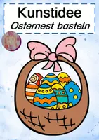 Vorschau - Mal- und Bastelvorlagen - Kunstidee zu Ostern: Osternester basteln - Deckblatt