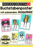 Vorschau - Poster - Buchstabenposter mit Anlautbildern und Buchstaben in Druckschrift und LA - Deckblatt