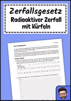 Vorschau - Arbeitsblätter - Das Zerfallsgesetz - einen radioaktiven Zerfall würfeln - Deckblatt