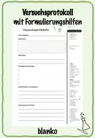 Vorschau - Arbeitsblätter - Vorlage Versuchsprotokoll mit Formulierungshilfen - Deckblatt