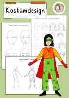 Vorschau - Arbeitsblätter - Kostümdesign zu Fasching/ Karneval, Kunst zeichnen lernen, Karneval - Deckblatt