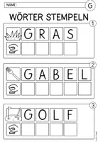 Vorschau - Arbeitsblätter - Stempelwörter "Buchstabe Gg" I Buchstabenstation I Kl. 1 - Seite 2