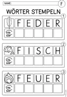 Vorschau - Arbeitsblätter - Stempelwörter "Buchstabe Ff" I Buchstabenstation I Kl. 1 - Seite 2