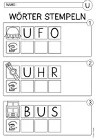 Vorschau - Arbeitsblätter - Stempelwörter "Buchstabe Uu" I Buchstabenstation I Kl. 1 - Seite 2