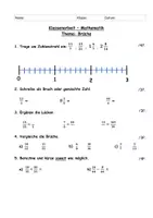 Vorschau - Arbeitsblätter - Klassenarbeit - Brüche (5. Klasse, mit NTA-Version und Lösungen) - Deckblatt