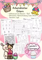 Vorschau - Arbeitsblätter - Deutsch/ DaZ - Ostern - Arbeitsblätter, Sprachförderung, Stationen, Freiarbeit - Deckblatt