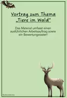 Vorschau - Arbeitsblätter - Tiere im Wald Referat - Deckblatt