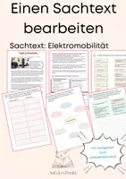 Vorschau - Unterrichtsreihen - Sachtext Elektromobilität mit Aufgaben zum Leseverständnis und Zusammenfassung. Mit Lösungen. - Deckblatt