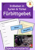 Vorschau - Arbeitsblätter - Fürbittgebet zum Erdbeben in Syrien und der Türkei lesen und schreiben - Spendenmaterial #ErdbebenTürkeiSyrien - Deckblatt