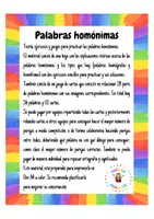 Vista previa - Hojas de trabajo - Palabras homónimas - página 1