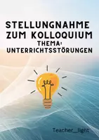 Vorschau - Lehrpläne/Lehrermaterial - Einstiegsstatement für das Kolloquium -Unterrichtsstörung - Deckblatt