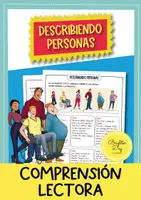 Vista previa - Tarjetas / Manipulativos - Describiendo Personas: comprensión lectora (Español) - Portada