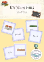 Vorschau - Spiele - Matching Pairs | Stop & Swap - School Things - Deckblatt