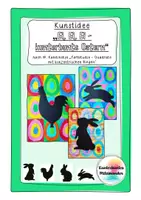 Vorschau - Mal- und Bastelvorlagen - Kunterbunte Ostereier nach W. Kandinsky - Kunstidee Ostern, Kunst Grundschule - Deckblatt