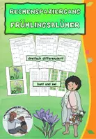 Vorschau - Arbeitsblätter - Rechenspaziergang im ZR bis 100 Frühlingsblüher - Deckblatt
