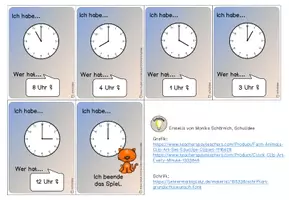 Vorschau - Spiele - Uhrzeit Spiel - volle Stunden 1-12 (Ich habe, wer hat?) - Seite 2