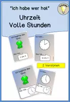 Vorschau - Spiele - Uhrzeit Spiel - volle Stunden 1-12 (Ich habe, wer hat?) - Deckblatt