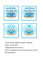 Aperçu - Apprentissages en autonomie - Les animaux jeu des paires DU + DU = DU sans passage - Page de couverture