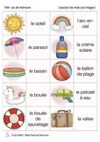 Aperçu - Jeux - l'été - jeu de mémoire français - Page 1