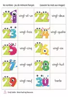 Aperçu - Jeux - les nombres jeu de mémoire FRANÇAIS - Page 3