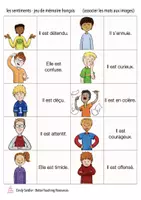 Aperçu - Jeux - les sentiments / le émotions - jeu de mémoire français - Page 1