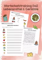 Vorschau - Arbeitsblätter - Wortschatztraining DaZ Lebensmittel und Gerichte - Deckblatt
