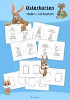 Vorschau - Mal- und Bastelvorlagen - Osterkarten basteln, malen und kleben, Bastelvorlage Ostern, Klasse 1, 2, 3, 4 - Deckblatt