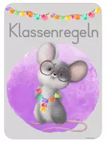 Vorschau - Bildkarten - Klassenorganisation: Klassenregeln Motiv Maus - Deckblatt