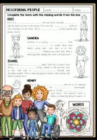 Vista previa - Hojas de trabajo - DESCRIBING PEOPLE - Worksheet 1 (Vocabulary + Grammar) - Portada