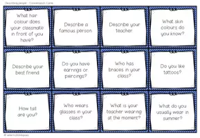 Vista previa - Juegos / Gamificación - DESCRIBING PEOPLE - Conversation Cards - página 2