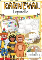 Vorschau - Mal- und Bastelvorlagen - Karneval - Fasching - Leporello - Deckblatt