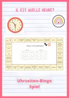 Vorschau - Spiele - Il est quelle heure? Uhrzeiten-Bingo - Deckblatt