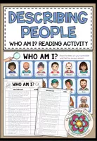 Vista previa - Hojas de trabajo - DESCRIBING PEOPLE - Who am I? (Reading Activity) - Portada