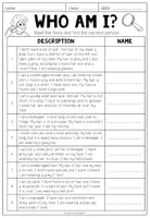 Vista previa - Hojas de trabajo - DESCRIBING PEOPLE - Who am I? (Reading Activity) - página 3