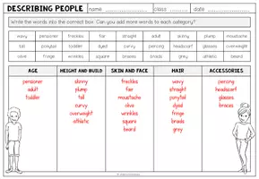 Vista previa - Hojas de trabajo - DESCRIBING PEOPLE - Worksheet 3 (Vocabulary) - página 2