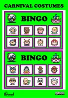 Vista previa - Juegos / Gamificación - CARNIVAL COSTUMES - 40 words - Colour Bingo - página 1
