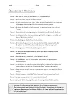 Vorschau - Arbeitsblätter - Lernposter + Arbeitsblatt mit Dialogtext zum Thema "Musicals" - Seite 1