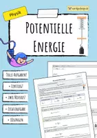 Vorschau - Arbeitsblätter - POTENZIELLE ENERGIE - Rechenaufgaben (Arbeitsblatt) - Deckblatt