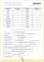 Vorschau - Arbeitsblätter - Perfekt mit haben & Verb Partizip P2 (un)regelmäßig Übung - Seite 1